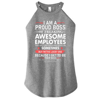 I Am A Proud Boss Of Freaking Awesome Employees Funny Cool Gift Women's Perfect Tri Rocker Tank