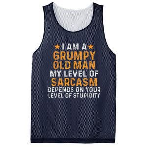 I Am A Grumpy Old Man My Level Of Sarcasm Depends On Your Mesh Reversible Basketball Jersey Tank