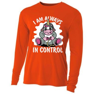 I Am Always In Control Gift Unicorn Gift Video Games Meaningful Gift Cooling Performance Long Sleeve Crew