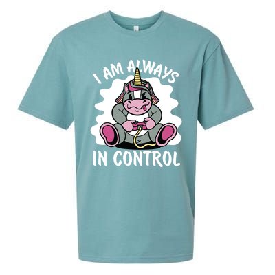 I Am Always In Control Gift Unicorn Gift Video Games Meaningful Gift Sueded Cloud Jersey T-Shirt