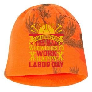 I Am Always For The Man Who Wishes To Work Happy Labor Day Gift Kati - Camo Knit Beanie