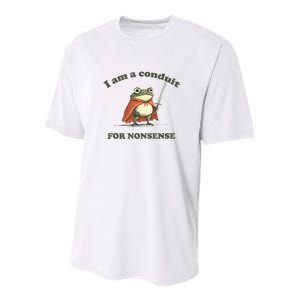 I Am A Conduit For Nonsense Frog Youth Performance Sprint T-Shirt