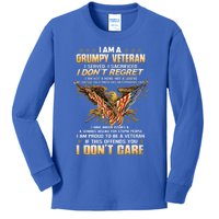 I Am A Grumpy Veteran I Served I Sacrificed I Don't Regret Meaningful Gift Kids Long Sleeve Shirt