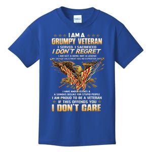 I Am A Grumpy Veteran I Served I Sacrificed I Don't Regret Meaningful Gift Kids T-Shirt