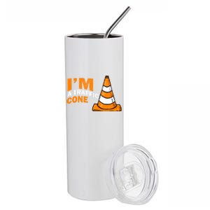 I Am A Traffic Cone Halloween Costume Im Lazy Easy Stainless Steel Tumbler