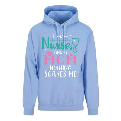 I Am A Mom And A Nurse Nothing Scares Me Hilarious Nurse Gift Unisex Surf Hoodie