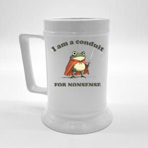 I Am A Conduit For Nonsense Funny Frog Gift Beer Stein