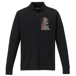 I Am A Black Counselor Juneteenth Black History Month Great Gift Performance Long Sleeve Polo