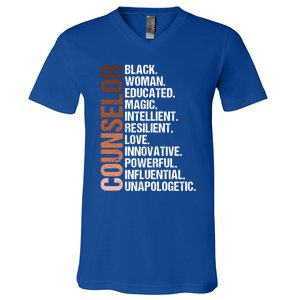 I Am A Black Counselor Juneteenth Black History Month Great Gift V-Neck T-Shirt