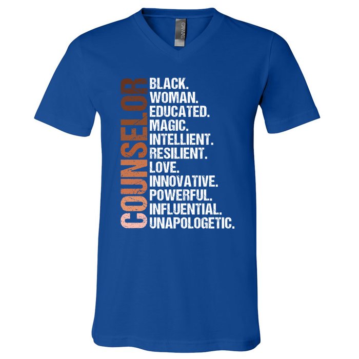 I Am A Black Counselor Juneteenth Black History Month Great Gift V-Neck T-Shirt