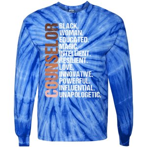 I Am A Black Counselor Juneteenth Black History Month Great Gift Tie-Dye Long Sleeve Shirt