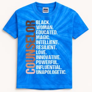 I Am A Black Counselor Juneteenth Black History Month Great Gift Kids Tie-Dye T-Shirt