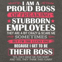 I Am A Proud Boss Of Freaking Stubborn Employees Funny Boss Funny Gift Cotton Canvas Backpack