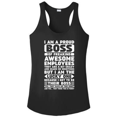 I Am A Proud Boss Of Freaking Awesome Employees Shirt Funny Ladies PosiCharge Competitor Racerback Tank