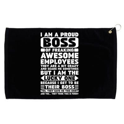 I Am A Proud Boss Of Freaking Awesome Employees Shirt Funny Grommeted Golf Towel