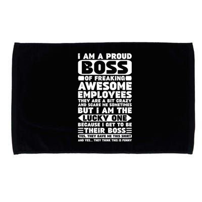 I Am A Proud Boss Of Freaking Awesome Employees Shirt Funny Microfiber Hand Towel