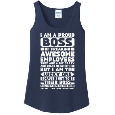 I Am A Proud Boss Of Freaking Awesome Employees Shirt Funny Ladies Essential Tank