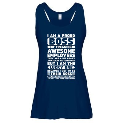 I Am A Proud Boss Of Freaking Awesome Employees Shirt Funny Ladies Essential Flowy Tank