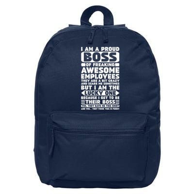 I Am A Proud Boss Of Freaking Awesome Employees Shirt Funny 16 in Basic Backpack