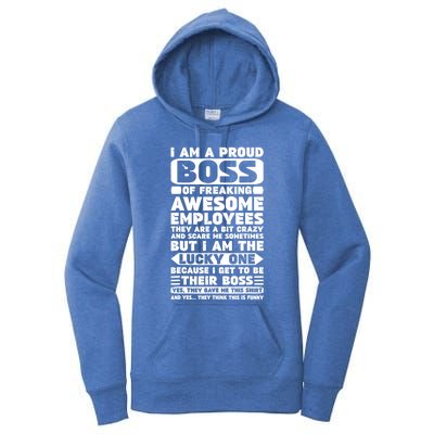 I Am A Proud Boss Of Freaking Awesome Employees Shirt Funny Women's Pullover Hoodie