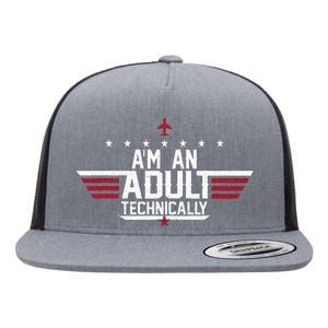 Im An Adult Technically Funny 18th Birthday Flat Bill Trucker Hat