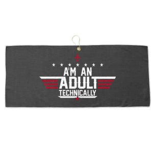 Im An Adult Technically Funny 18th Birthday Large Microfiber Waffle Golf Towel