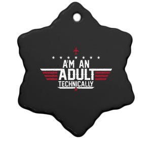 Im An Adult Technically Funny 18th Birthday Ceramic Star Ornament