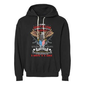 I Am A Grumpy Old Veteran I Served I Sacrificed Us Flag Garment-Dyed Fleece Hoodie