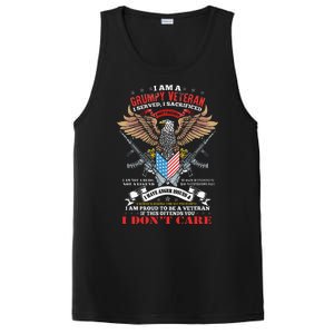 I Am A Grumpy Old Veteran I Served I Sacrificed Us Flag PosiCharge Competitor Tank