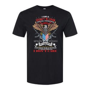 I Am A Grumpy Old Veteran I Served I Sacrificed Us Flag Softstyle CVC T-Shirt