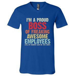 I Am A Proud Boss Of Freaking Awesome V-Neck T-Shirt