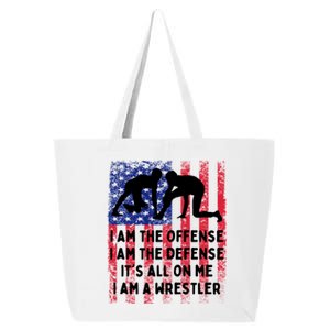 I Am A Wrestler Fun Wrestling American Flag Great Gift 25L Jumbo Tote