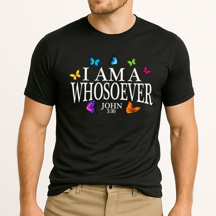 I Am A Whosoever John 3:16 Jesus Christian Butterfly Gift Cooling Performance Crew T-Shirt