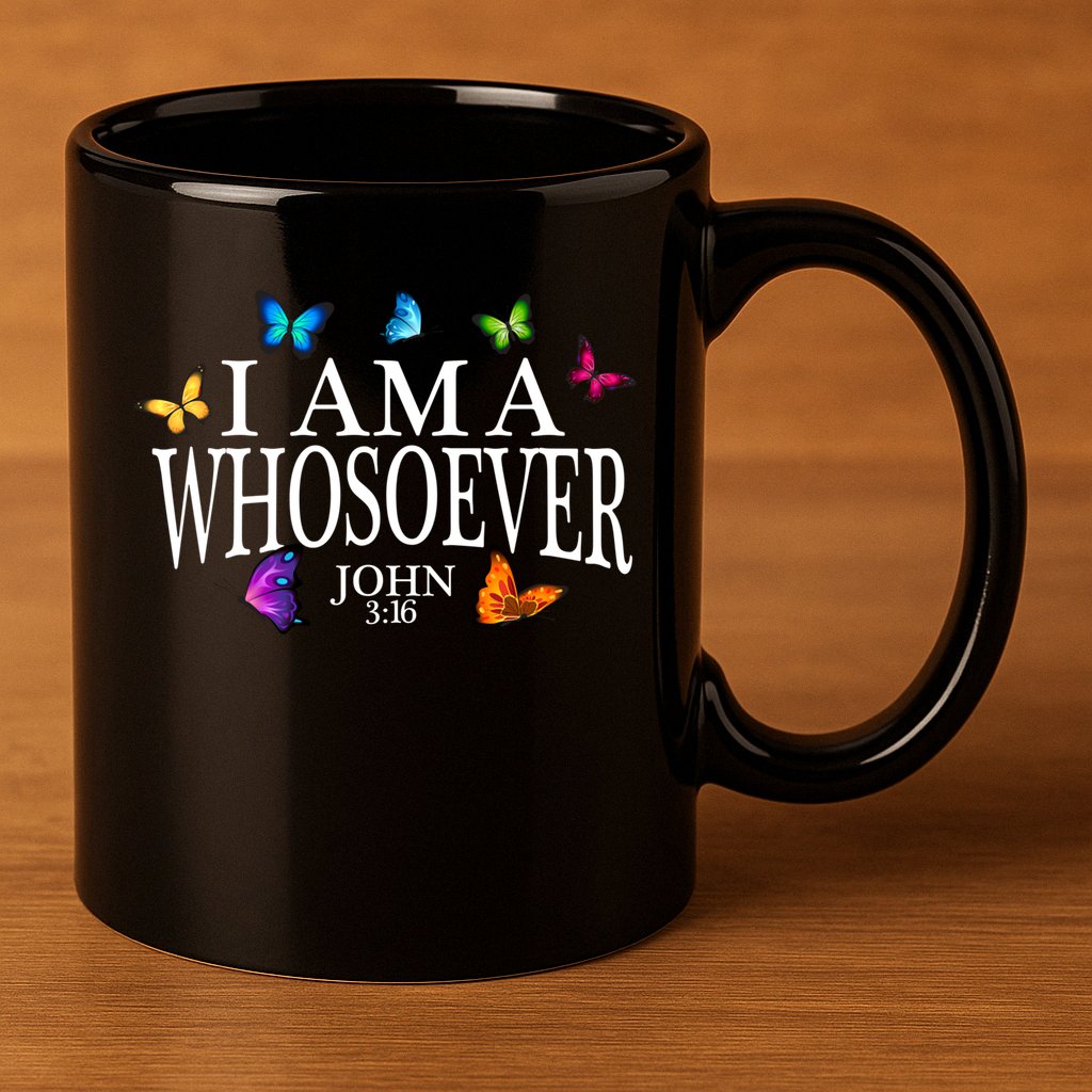 I Am A Whosoever John 3:16 Jesus Christian Butterfly Gift 11oz C Handle Ceramic Mug