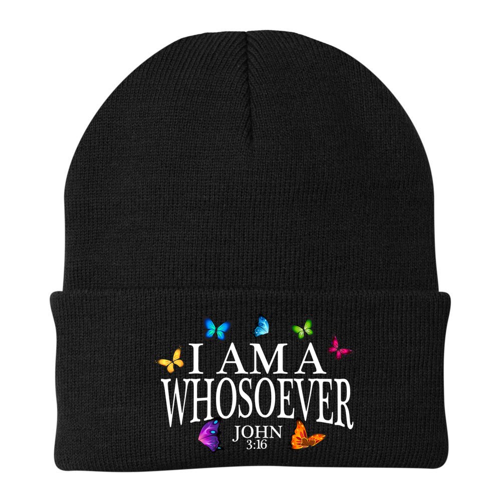 I Am A Whosoever John 3:16 Jesus Christian Butterfly Gift Beanie