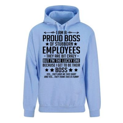 I Am A Proud Boss Of Stubborn Employees Gift Unisex Surf Hoodie