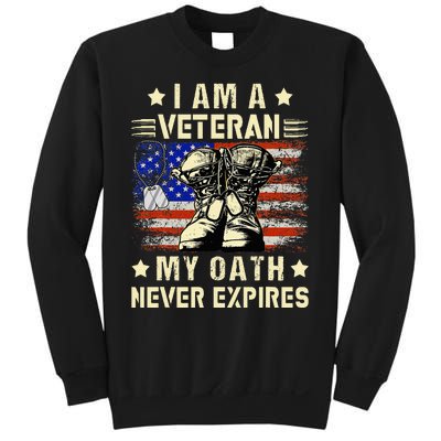 I am A Veteran My Oath Never Expires Veteran Day USA Flag Sweatshirt