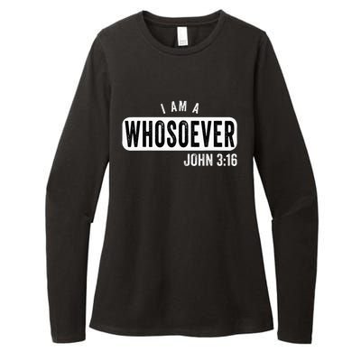 I AM A WHOSOEVER JOHN 316 VINTAGE CHRISTIAN BELIEF PRESENT Womens CVC Long Sleeve Shirt