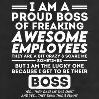 I Am A Proud Boss Of Freaking Awesome Employees Funny Boss 7 Panel Mesh Trucker Snapback Hat