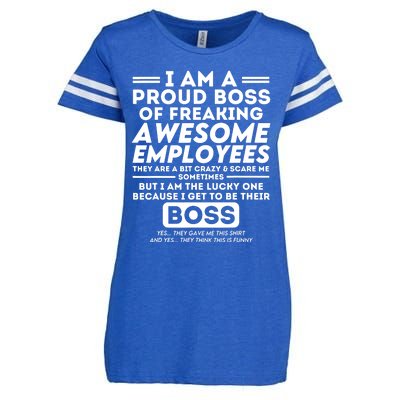 I Am A Proud Boss Of Freaking Awesome Employees Funny Boss Enza Ladies Jersey Football T-Shirt