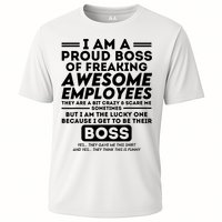 I Am A Proud Boss Of Freaking Awesome Employees Funny Boss Cooling Performance Crew T-Shirt