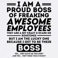 I Am A Proud Boss Of Freaking Awesome Employees Funny Boss Sustainable Bucket Hat