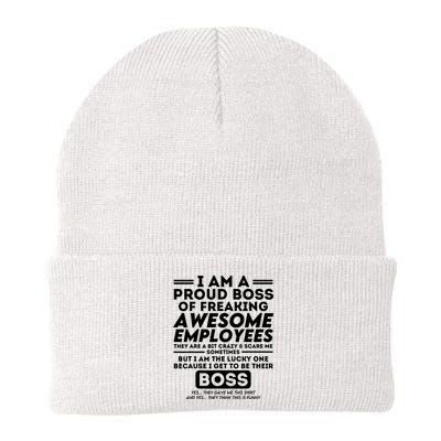 I Am A Proud Boss Of Freaking Awesome Employees Funny Boss Beanie