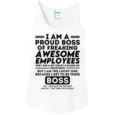 I Am A Proud Boss Of Freaking Awesome Employees Funny Boss Ladies Essential Tank