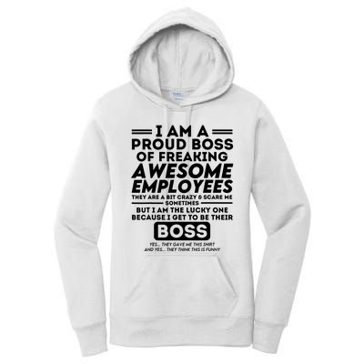 I Am A Proud Boss Of Freaking Awesome Employees Funny Boss Women's Pullover Hoodie