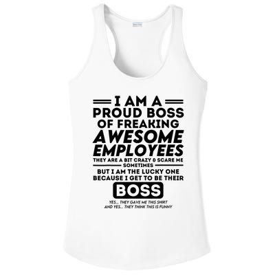 I Am A Proud Boss Of Freaking Awesome Employees Funny Boss Ladies PosiCharge Competitor Racerback Tank