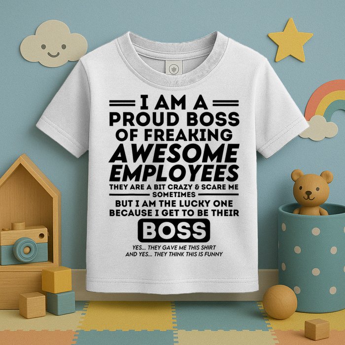 I Am A Proud Boss Of Freaking Awesome Employees Funny Boss Toddler T-Shirt