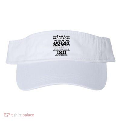 I Am A Proud Boss Of Freaking Awesome Employees Funny Boss Visor