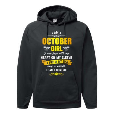 I Am A October Birthday Performance Fleece Hoodie