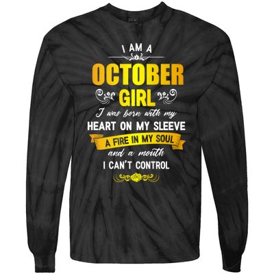 I Am A October Birthday Tie-Dye Long Sleeve Shirt